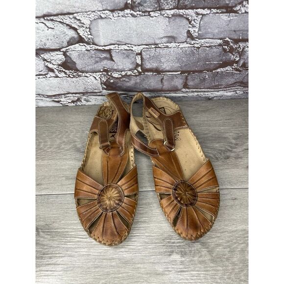 Pikolinos Puerto Vallarta Brandy Brown Closed Toe Sandals Women Sz 40EU/9.5M US - Picture 3 of 16